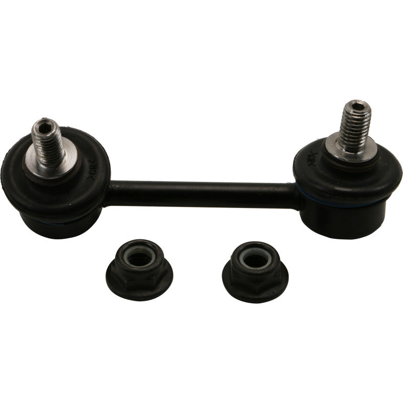 Moog rear right sway bar endlink kit for Toyota RAV4 2001-2005, showing the metal linkage component with rubber bushings.