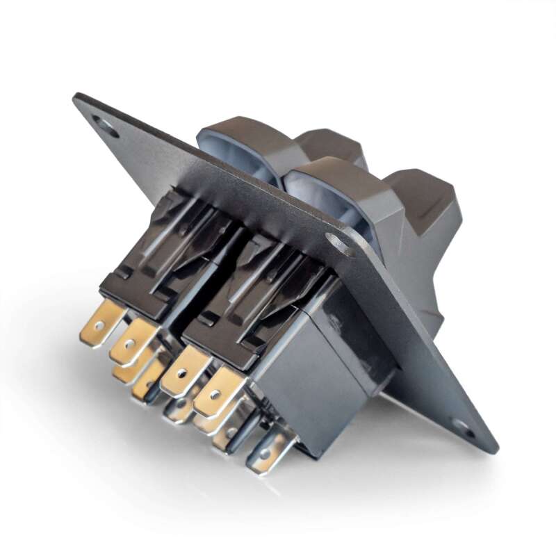 Turn Offroad Molle Loc Carling switch plate with double mount, featuring hooks and utility handles for off-road vehicle customization.