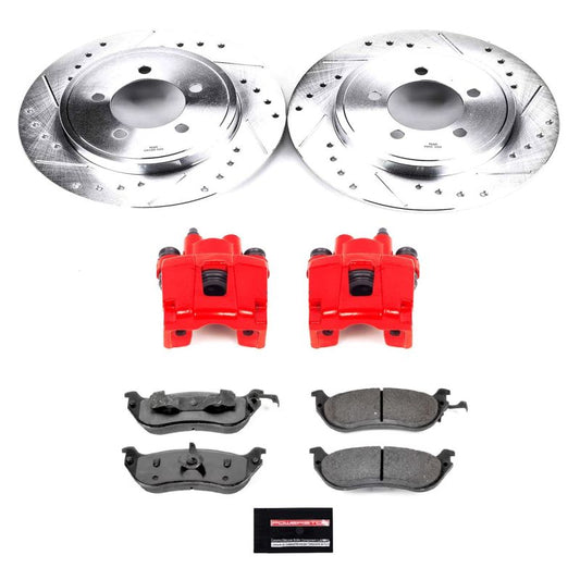 PowerStop Z36 Truck & Tow brake kit with rear calipers for Ford Explorer 2002-2005, performance brake system upgrade