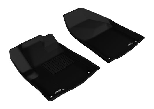 Black 3D MAXpider Kagu 1st row rubber floor mat for 2014-2015 Jeep Cherokee, designed to protect and fit perfectly.
