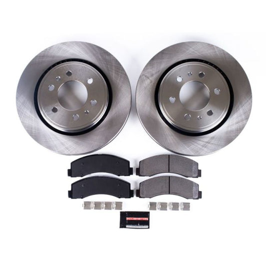 PowerStop OE front brake kit for 2010-2018 Ford Expedition, includes rotors and pads for reliable stopping performance.