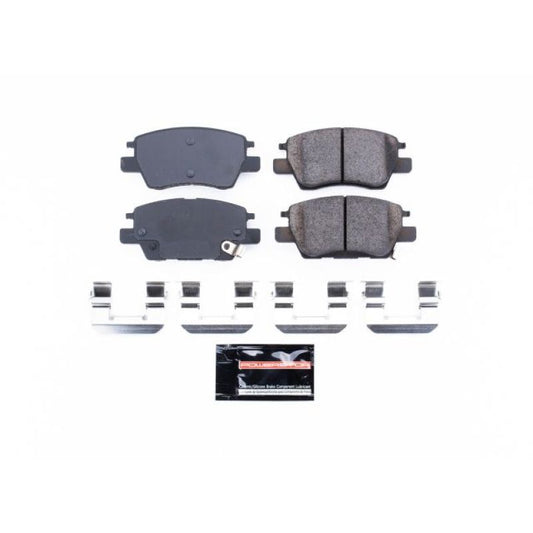 PowerStop Z23 Evolution Sport brake pads for Chevrolet Bolt EV front, including hardware, designed for high-performance stopping.