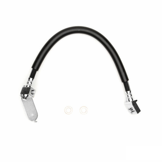 DFC Chrysler 300 rear brake hose from brake line kit, showing the flexible rubber brake line with metal fittings.