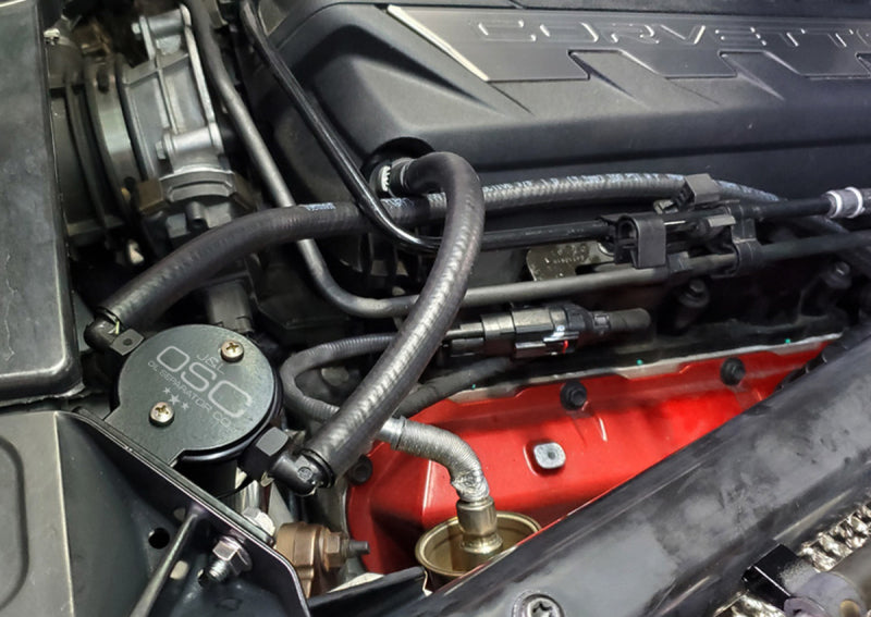 J&amp;L 20-25 Chevrolet Corvette 6.2L LT2 Targa Top Passenger Side Oil Separator 3.0 - Black Anodize
