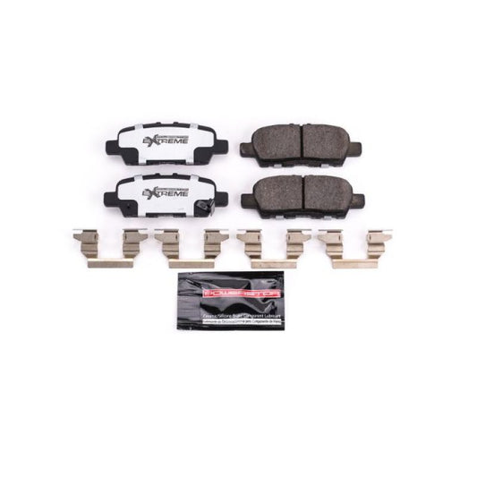 PowerStop Z26 Extreme Street rear brake pads for Infiniti EX35, showing performance brake pads with hardware included.