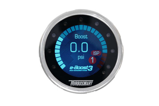 Turbosmart 3 Bar 60mm 4-Port eBoost3 boost controller in silver with digital display and control knobs.