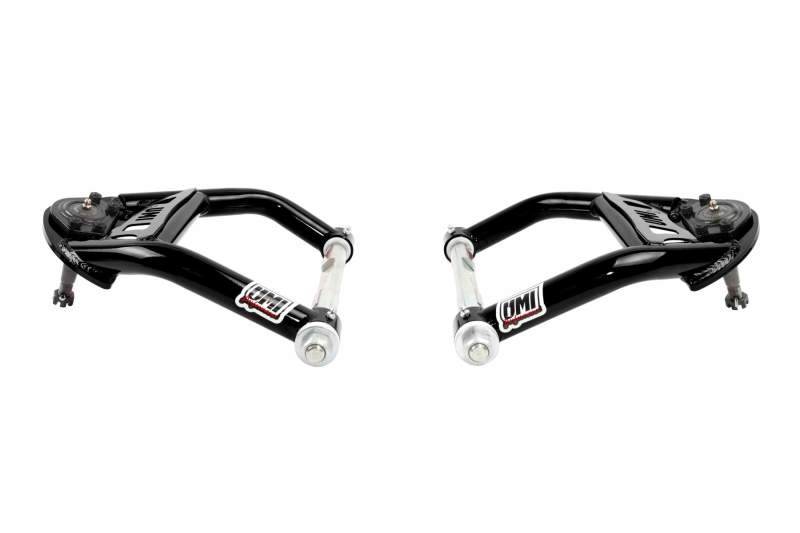UBI Performance 64-72 GM A-Body tubular front control arms with Delrin bushings for improved suspension and handling.