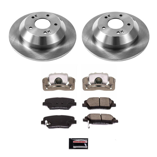 PowerStop rear OE brake kit for Hyundai Santa Fe 2013-2016, includes calipers and brake components, automotive repair parts