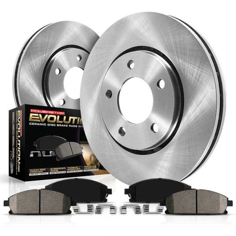 PowerStop OE rear brake kit for Hyundai Tiburon 2003-2008, includes brake rotors and pads, designed for reliable stopping performance.