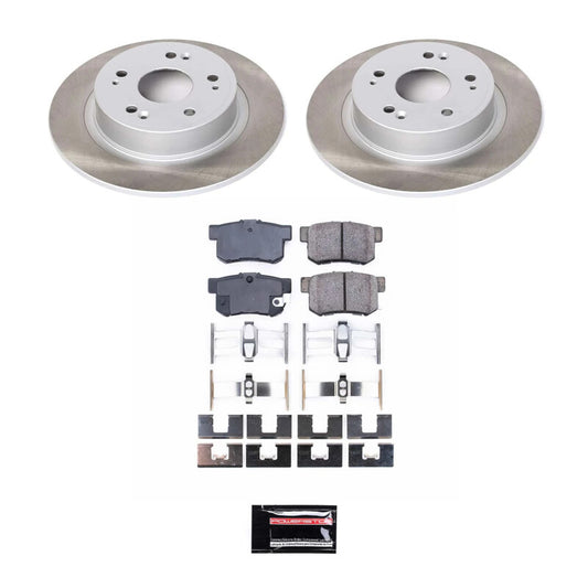 PowerStop rear semi-coated brake rotor kit for Honda Accord 2005-2007, performance brake kit with blank rotors