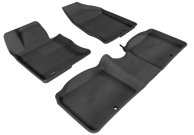 Black rubber floor mats for Hyundai Azera 2012-2017 by 3D MAXpider, full set with textured surface and custom fit.