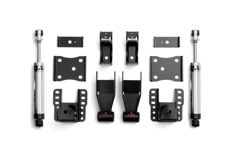 QA1 Chevrolet Silverado 4WD lowering spindles for 2007-2016, adjustable from 4 to 6 inches, used in suspension modification.