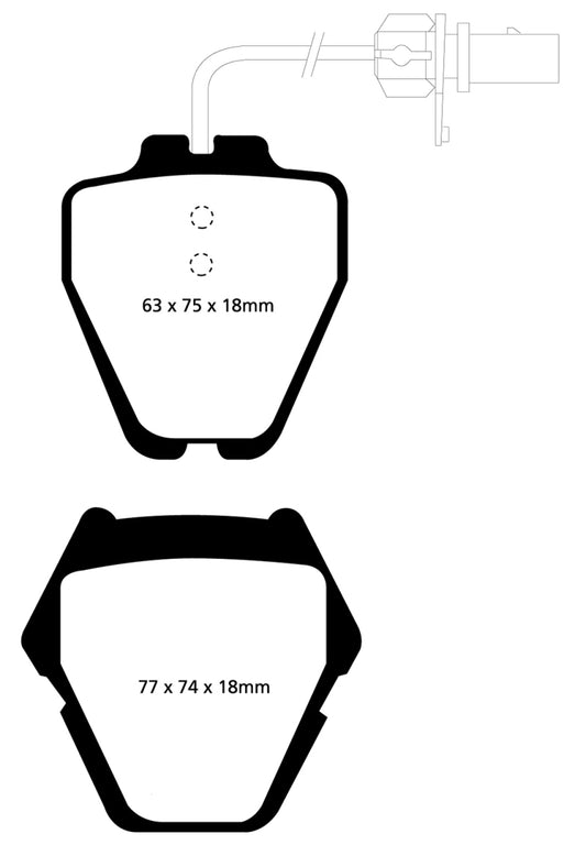 EBC Ultimax2 front brake pads for Audi A6 Quattro 2.7 Twin Turbo Sedan, 8-pad set, OE quality, designed for reliable braking performance.