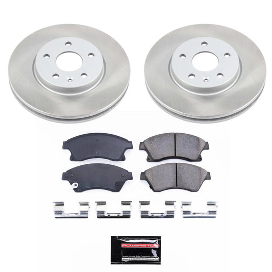 PowerStop performance semi-coated front brake rotor kit for Chevrolet Sonic 2012-2017, showing the semi-coated brake rotor.