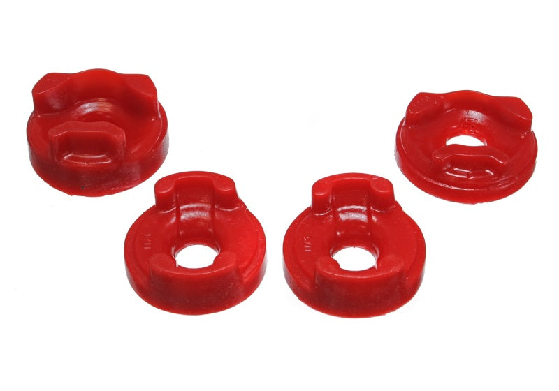 Energy Suspension red motor mount insert set for Toyota Matrix 03-06, includes front and rear torque bushing kits.