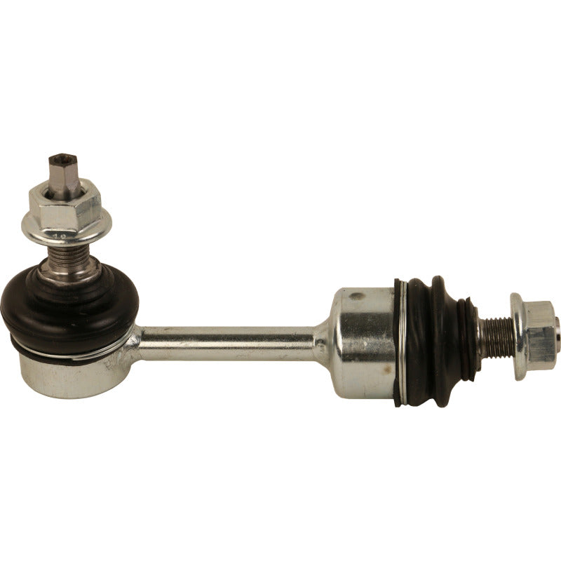 Moog rear left sway bar endlink for Kia Sorento 2016-2019, showing the metal link with mounting bushings and joint.