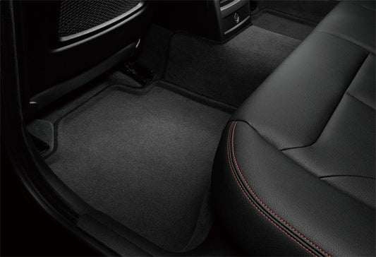3D MAXpider Kagu black rubber floor mats for Polestar 2 2021-2023, with textured surface and custom fit for vehicle interior.