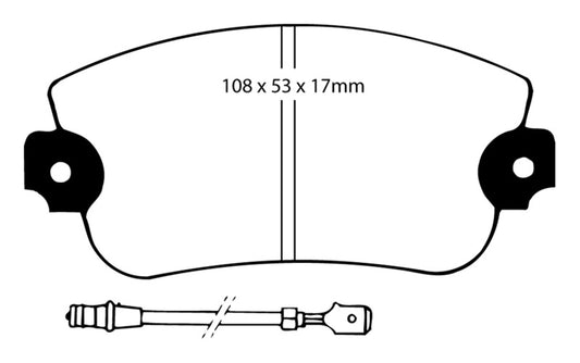 EBC Greenstuff front brake pads for Lancia Beta 75-81 1.8L, performance brake pads with green friction material.