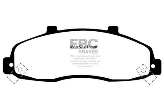 EBC Ultimax2 front brake pads for 98-99 Ford F150 4.2 2WD rear wheel ABS, OE quality automotive brake pads.