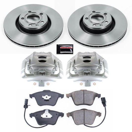 PowerStop OE front brake calipers for Audi A6 Quattro 2005-2008, shown with included calipers in the image.