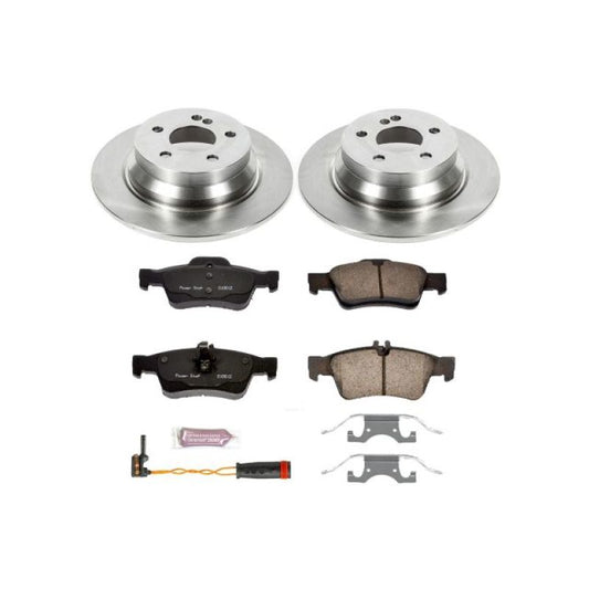 PowerStop rear OE brake kit for Mercedes-Benz E320 (2003-2009) with brake rotors and pads for reliable stopping power.