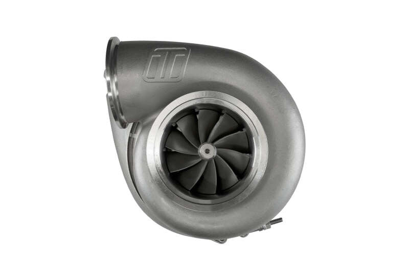 Turbosmart 8280 V-Band reverse rotation external wastegate installed on a TS-1 turbocharger, showcasing the turbocharger and wastegate assembly.