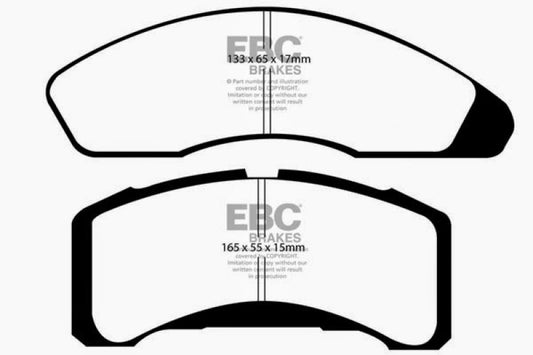 EBC Ultimax2 front brake pads for Ford Fairmont 1983 2.3L, OE style, with visible brake pad surface and backing plate.