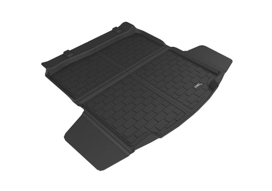 Black 3D MAXpider cargo liner for Chevrolet Malibu 2016-2020, durable rubber floor mat with raised edges and textured surface.