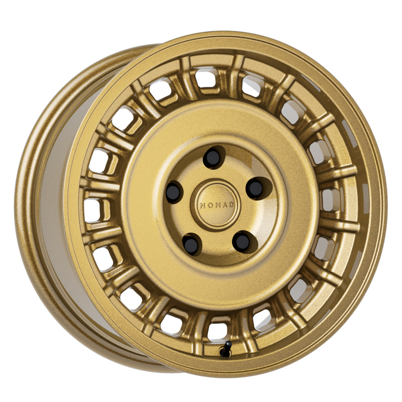Nomad N502GR Arvo forged alloy wheel, 15x7 inches, gloss gold finish, 5x114.3 bolt pattern, 15mm offset, 72.62mm bore