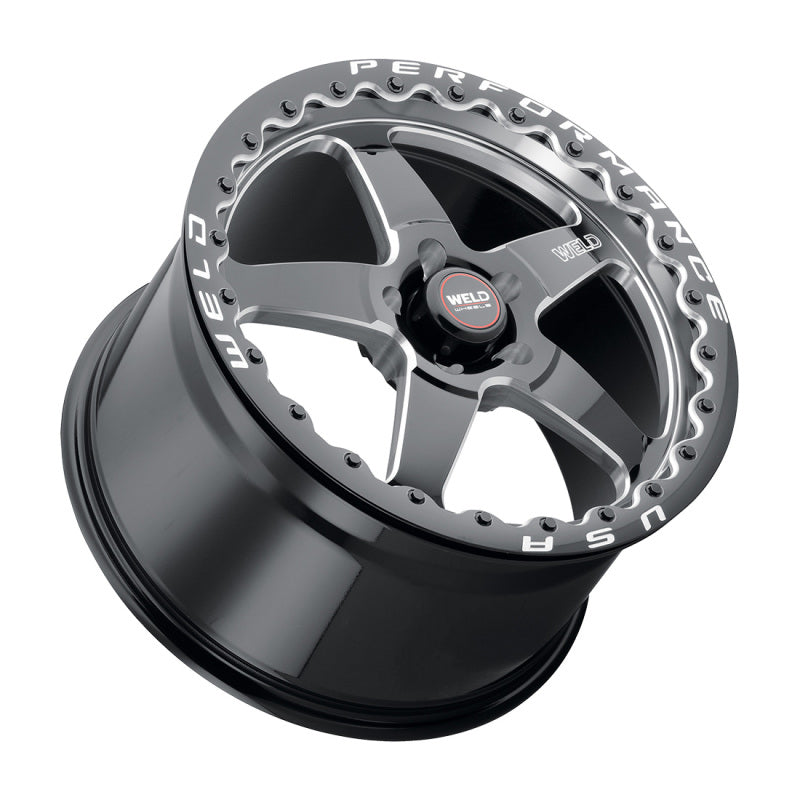 Weld S904 Ventura Drag Beadlock wheel in gloss black, cast aluminum, 18x12 inch, 5x120.65 bolt pattern, ET55, 78.1mm bolt diameter