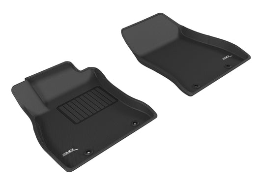Black 3D MAXpider rubber floor mat for the 2013-2019 Nissan Sentra first row, designed for durable protection and a custom fit.