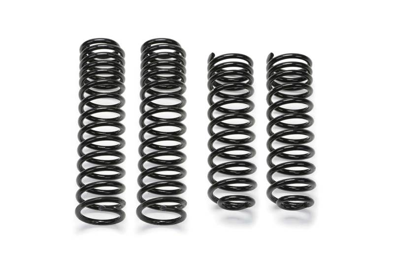 Fabtech Jeep JK 4WD 4-door lift springs kit with 5-inch long travel coil springs for front and rear suspension.