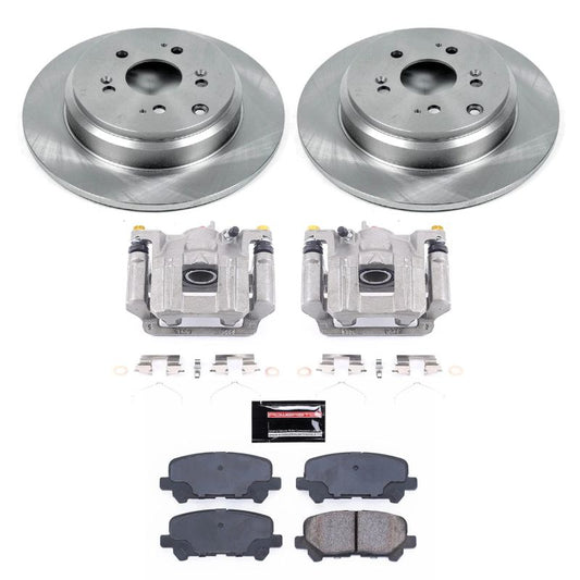 PowerStop rear OE brake kit with calipers for 2009-2011 Honda Pilot, including brake pads and hardware for reliable stopping power.