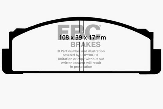 EBC Greenstuff front brake pads for Fiat 124 1.6, performance brake pads with green friction material for improved braking.