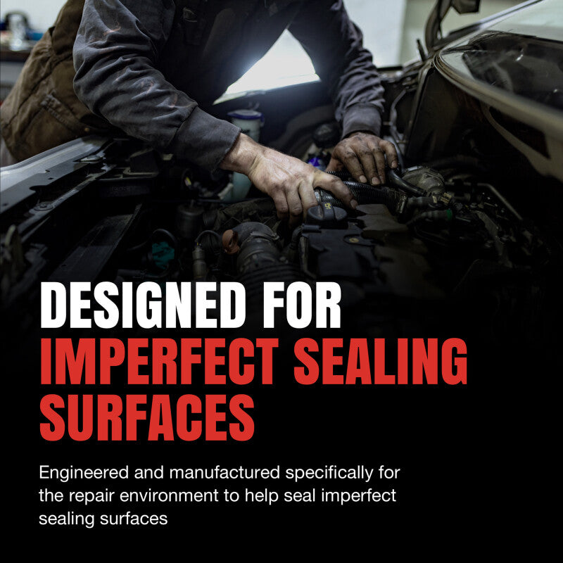 Fel-Pro Ford F-350 Super Duty engine valve cover gasket, durable rubber seal for V8 engine, close-up view.