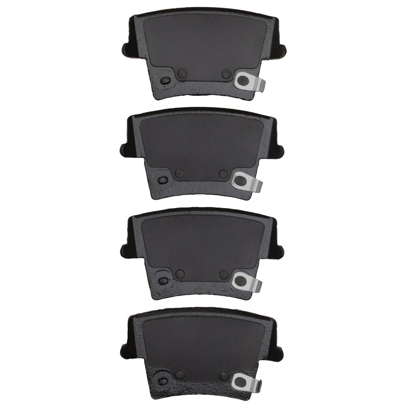 Rear ceramic brake pads for Dodge Magnum R1 Concepts OE brake pads, showing the gray brake pad with mounting hardware.