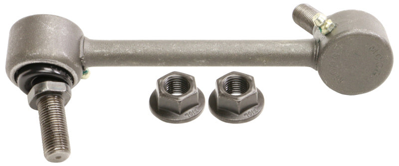 Moog Genesis G80 front right sway bar endlink, model 17-20, showing the durable metal link with rubber bushings.