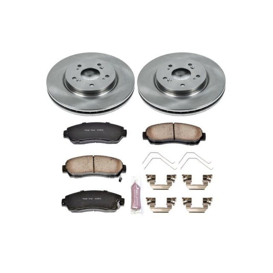 PowerStop OE brake kit for 2012-2015 Honda Crosstour, front auto specialty brake components with brake pads and rotors.