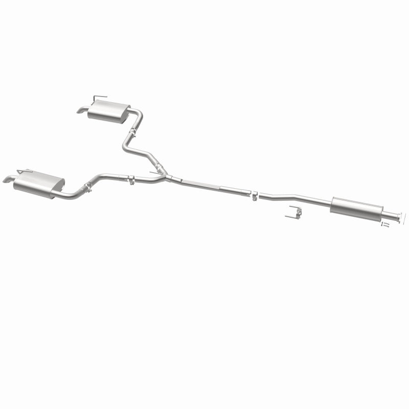 Magnaflow catback exhaust kit for 2019-2025 Nissan Altima 2.5L, featuring polished stainless steel pipes and muffler components.