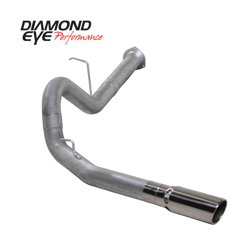 Diamond Eye Performance DPF Back exhaust system for Chevy 2500/3500 6.0L, showing the polished exhaust pipe and muffler.