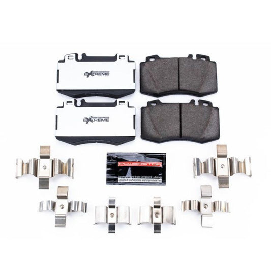 PowerStop Z26 Extreme Street brake pads for Mercedes-Benz C32 AMG front brake system, with hardware included.