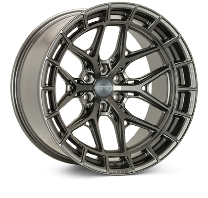 Vossen HFX-1 forged 18x9 matte gunmetal wheel with deep face, 8x170 bolt pattern, ET18 offset, and 125.1 bore.
