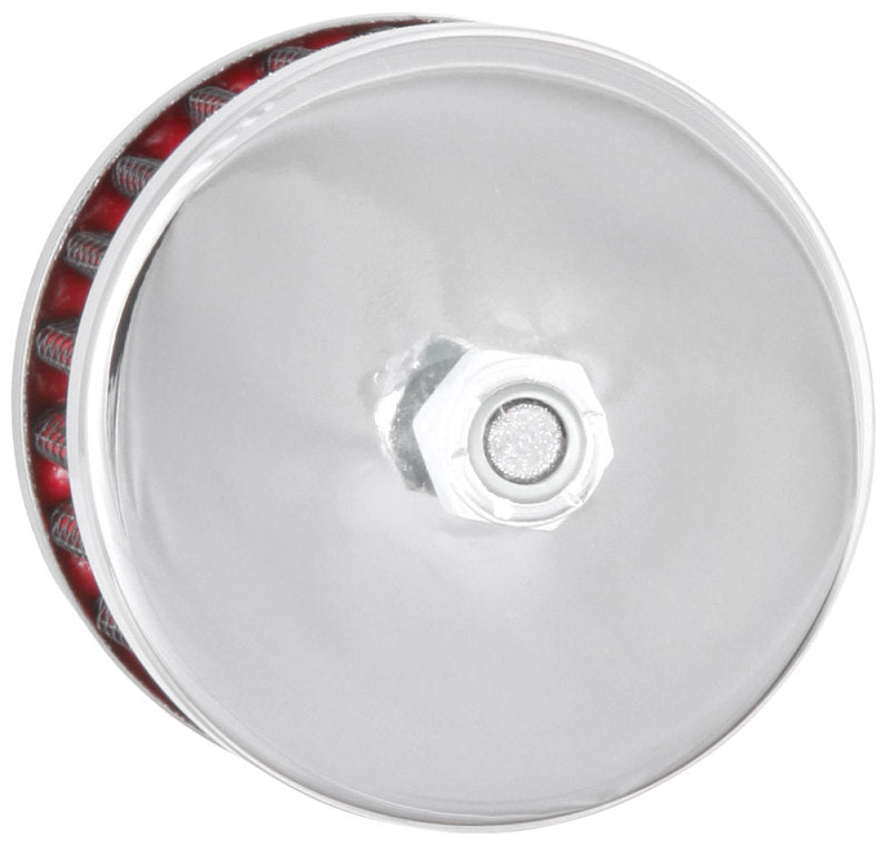 K&N Steel Base Crankcase Vent Filter with 0.5-inch vent OD, 2-inch OD, and 1.5-inch height for universal air filtration.