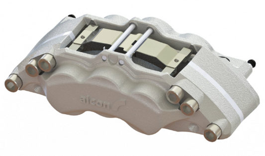 Alcon 2018+ Ford F-550 front big brake kit with large brake calipers and rotors for enhanced stopping power.