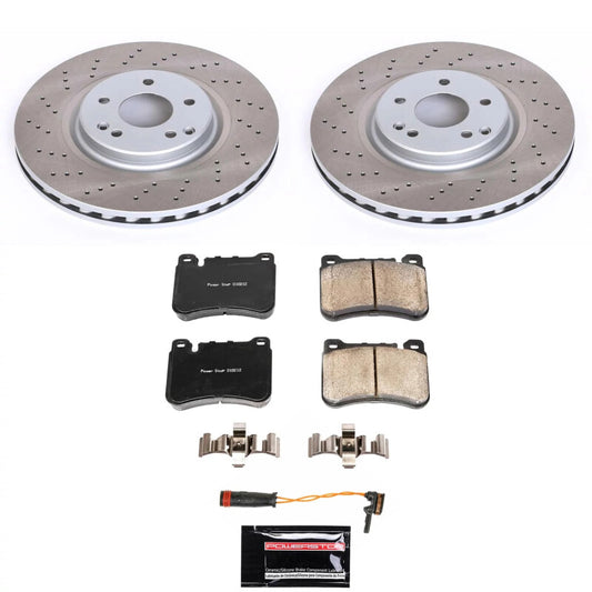 PowerStop front semi-coated brake rotor kit for Mercedes-Benz SLK350, performance blank brake rotors for enhanced stopping power