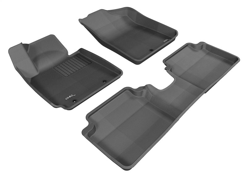 3D MAXpider black rubber floor mats for 2012-2017 Hyundai Veloster, full set designed for durable protection and custom fit.