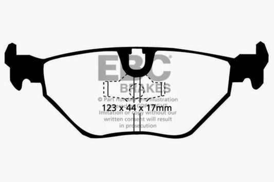 EBC Ultimax2 rear brake pads for BMW M3 E30 2.3 (1987-1991), OE style brake pads with metal backing plates.