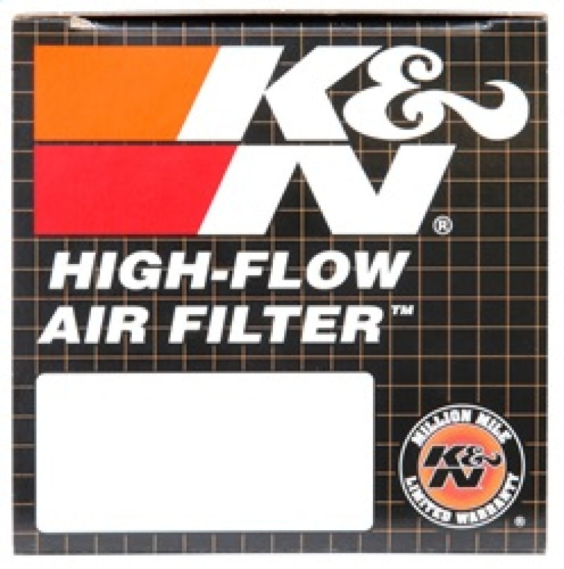 K&N universal rubber round tapered air filter with 3-inch base, 2-inch top, and 3-inch height for universal fit applications