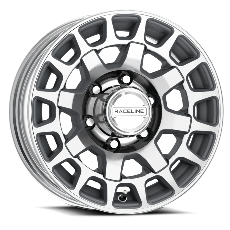 Raceline 873MC Backcountry forged trailer wheel, 15x6 inches, machined finish with 6x5.5 bolt pattern and 0mm offset