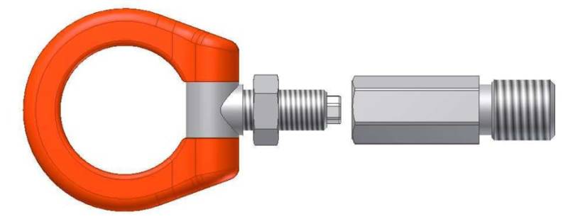 Cusco rear tow hook swivel joint for Nissan Fairlady Z and 370 Z, durable metal tow hook with mounting hardware visible.